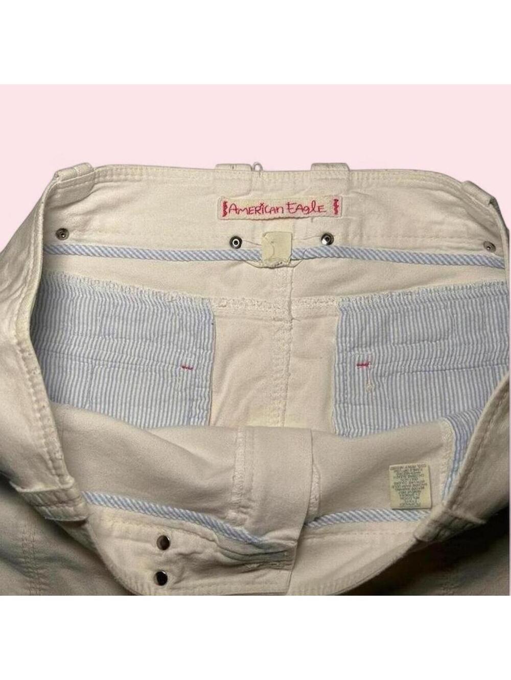 American Eagle Y2K White Denim Skirt Size 12 - Picture 2 of 4